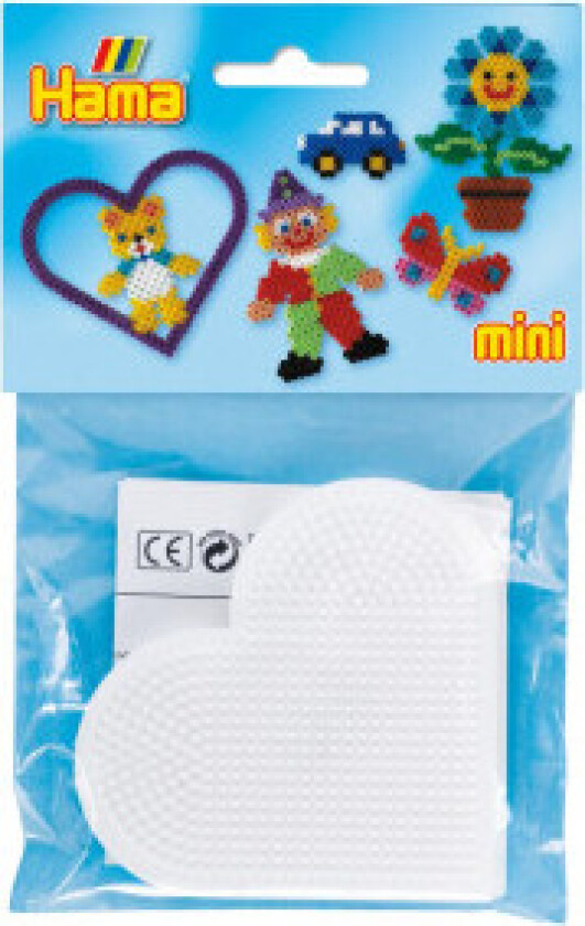 Mini Pose 5203 Hjerte perleplate Hvit 8x8,5cm - 2 stk