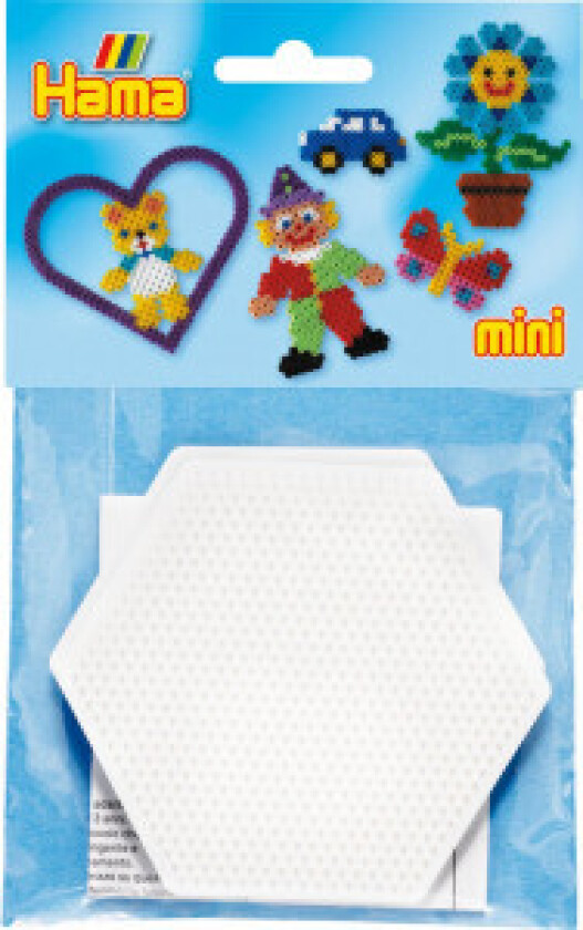 Bilde av Mini Pose 5204 Sekskantet perleplate hvit 8,5x8,5 cm - 2 stk.