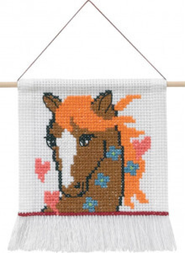 Broderisett Aida til Barn Hest 16x18cm