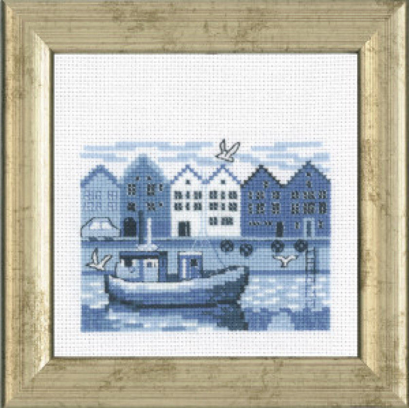 Broderisett Aida Havnen 12x12cm