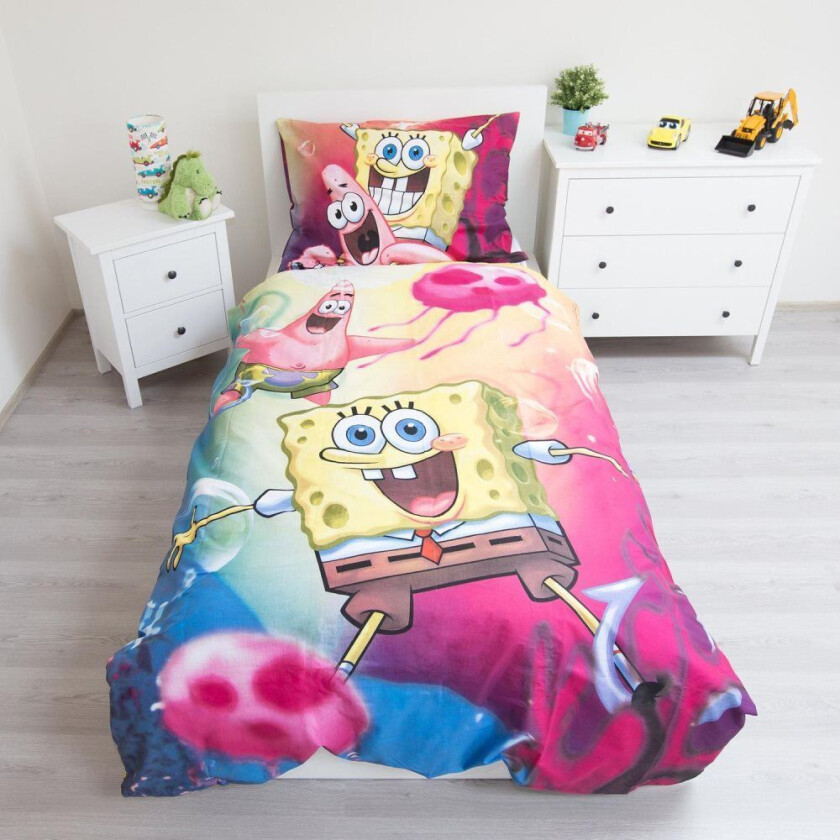 SpongeBob & Patrik Sengetøy Sengesett 140x200+70x90 cm