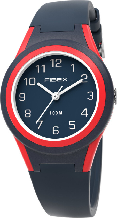 Mini 100M Aqua Classic FIBEXAAO06 - Kvarts - Blå Rød - Unisex - Silikon - Akryl