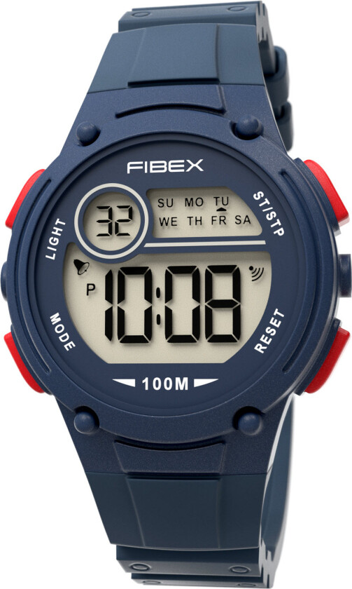 Mini Digital 100M Water Resist FIBEX84BAP05 - Digital - Blå Rød - Unisex - Silikon -
