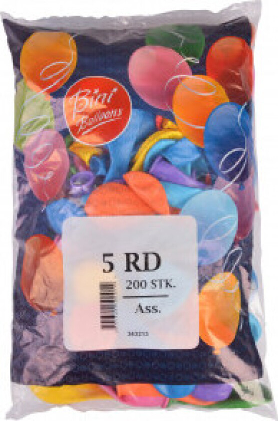 Ballonger Ass. farger Ø16cm - 200 stk