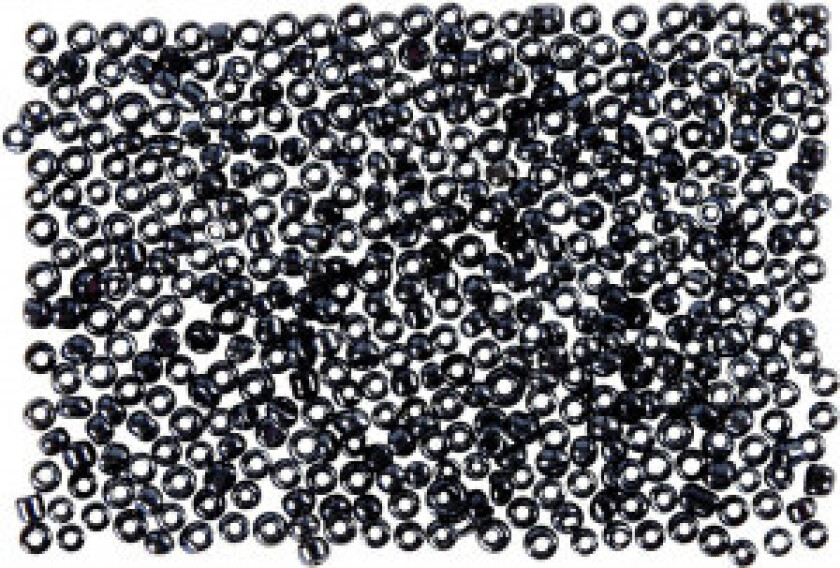 Rocaillesperler, mørk grå, str. 15/0 , dia. 1,7 mm, hullstr. 0,5-0,8 m