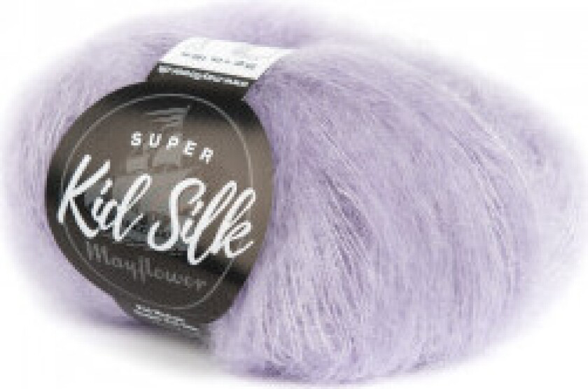 Super Kid Silk Garn Unicolor 18 Lys Lilla