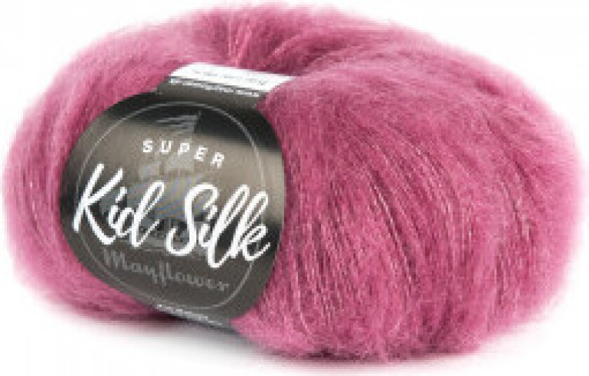 Super Kid Silk Garn Unicolor 16 Mørk Rosa