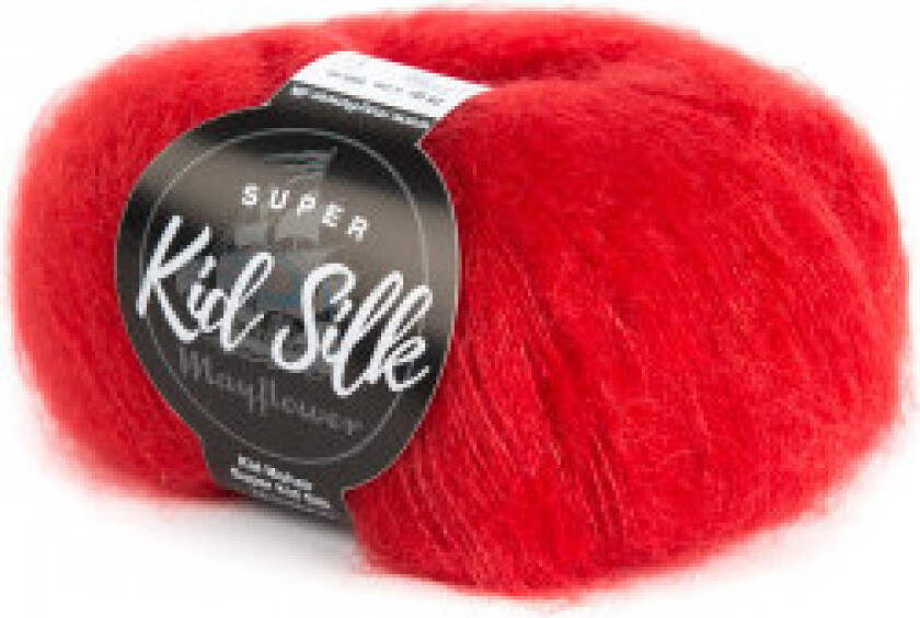 Super Kid Silk Garn Unicolor 20 Postkasse Rød