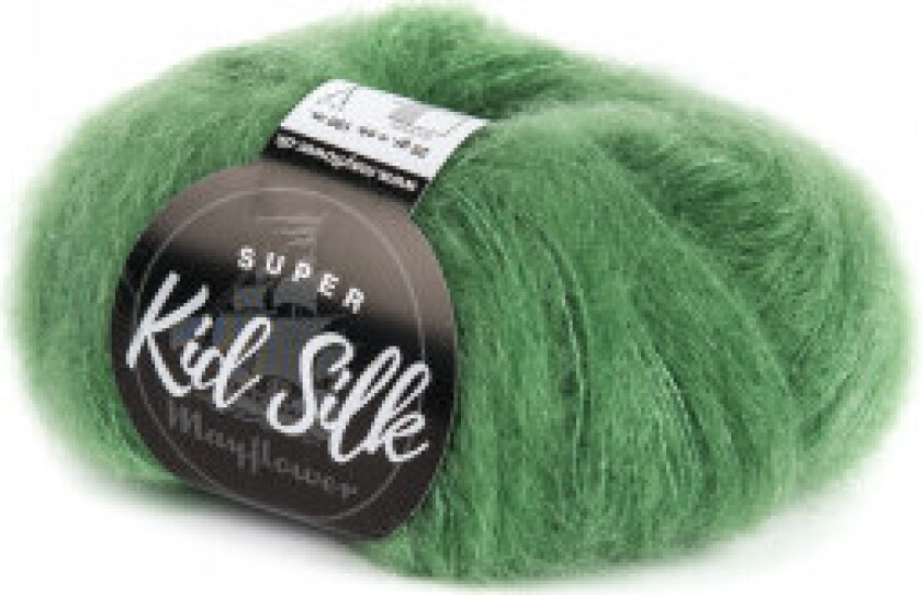 Super Kid Silk Garn Unicolor 25 Gressgrønn