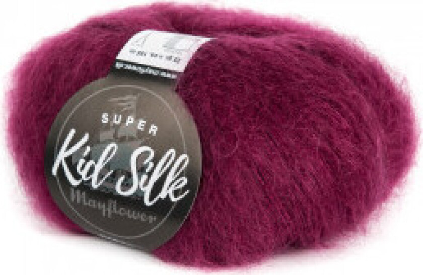 Super Kid Silk Garn Unicolor 33 Vinrød