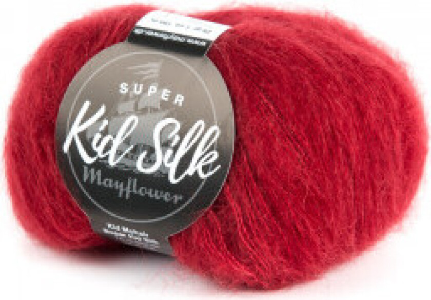 Super Kid Silk Garn Unicolor 34 Mørkerød