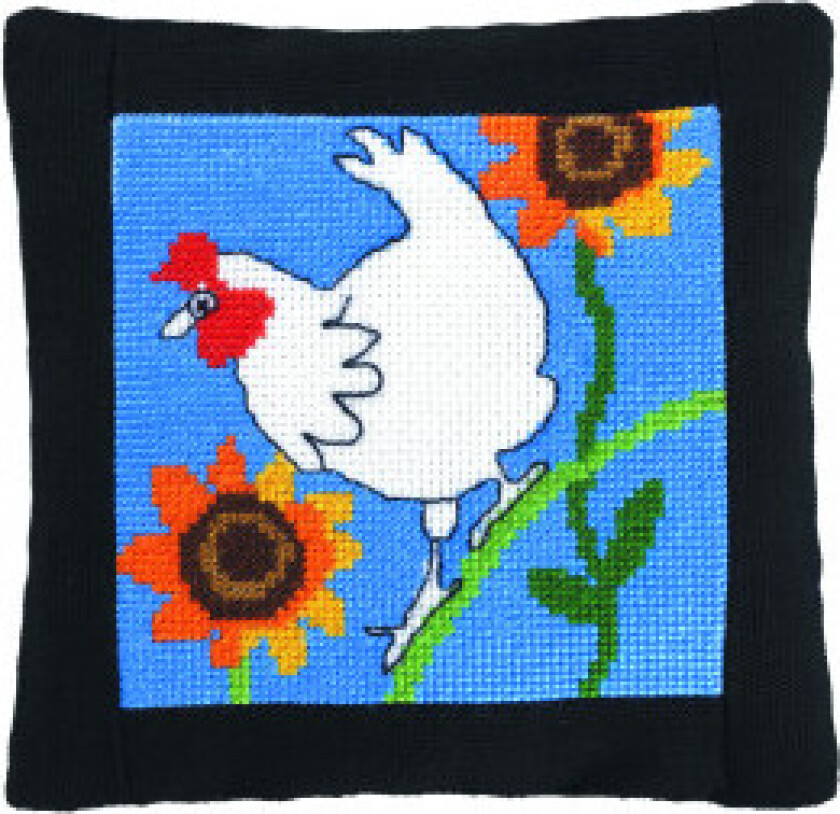 Â Permin Broderisett Pute Høne 14x14cm