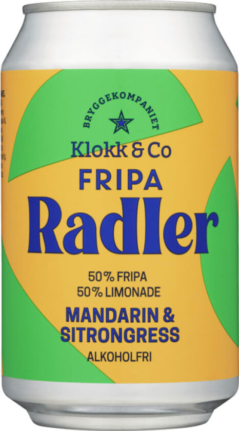 Klokk&Co Fripa Radler Mandarin 0,33l boks
