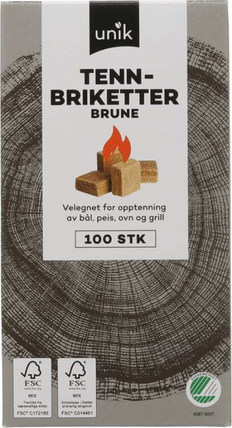 Tennbriketter i Eske 100stk