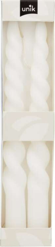 Tvinnede Lys Hvit 24cm 2stk