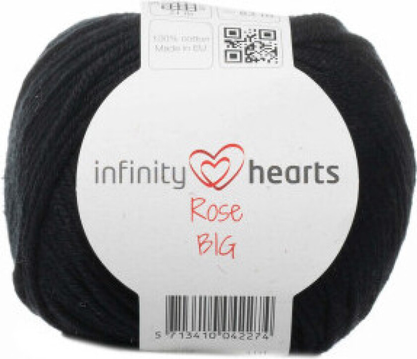 Uendelighetshjerter Rose Big Garn 01 Svart