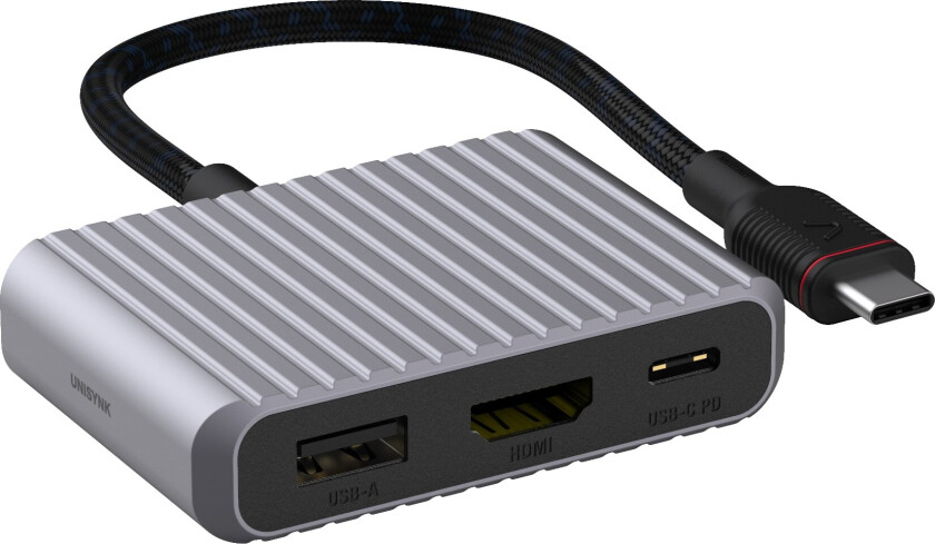 Unisynk Tre-porters USB-C-hub V2
