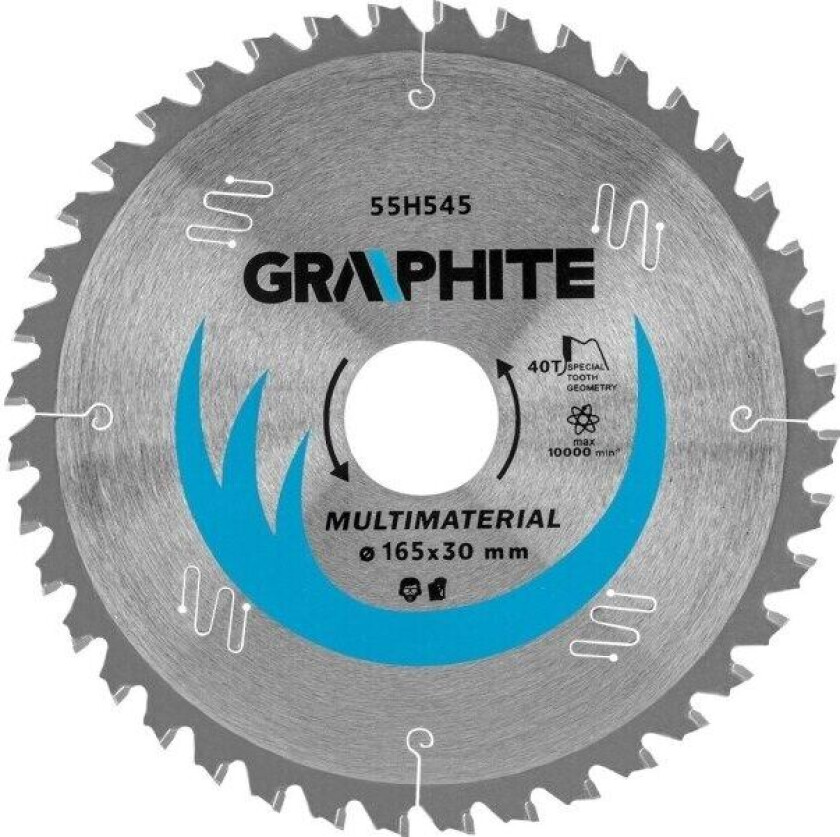 Grafitt Grafittsirkelsag (sirkelsag, Widia, 165 x 30 mm, 40 tenner, universal)