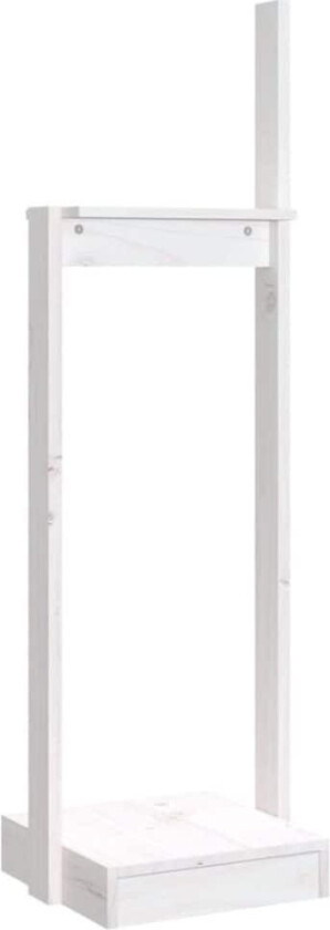 Vedstativ hvit 33,5x30x110 cm heltre furu