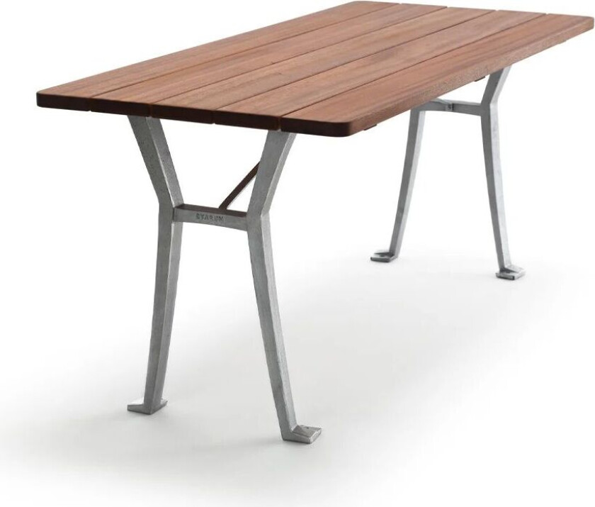 Lessebo bord Mahogni, rått aluminiumstativ