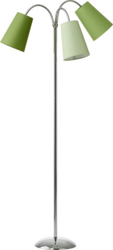 Salsa gulvlampe, krom med grønne skjermer