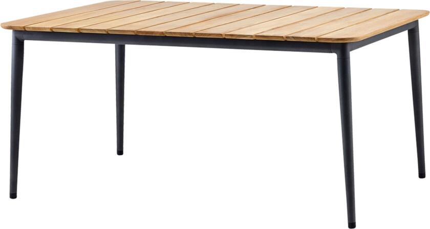 Bilde av Core spisebord teak 160x100x74 cm Lava grey stativ