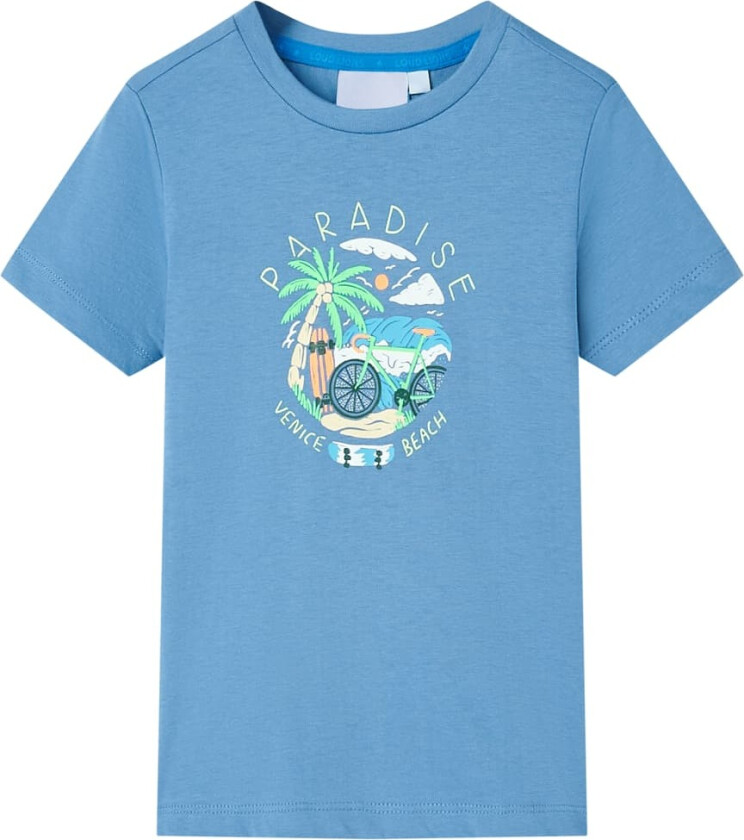 T-skjorte for barn medium blå 140