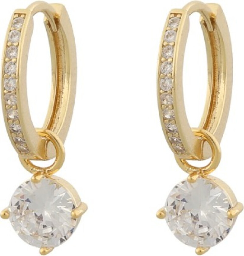 Snö Of Sweden Rola Round Ring Earring Gold/Clear 14mm