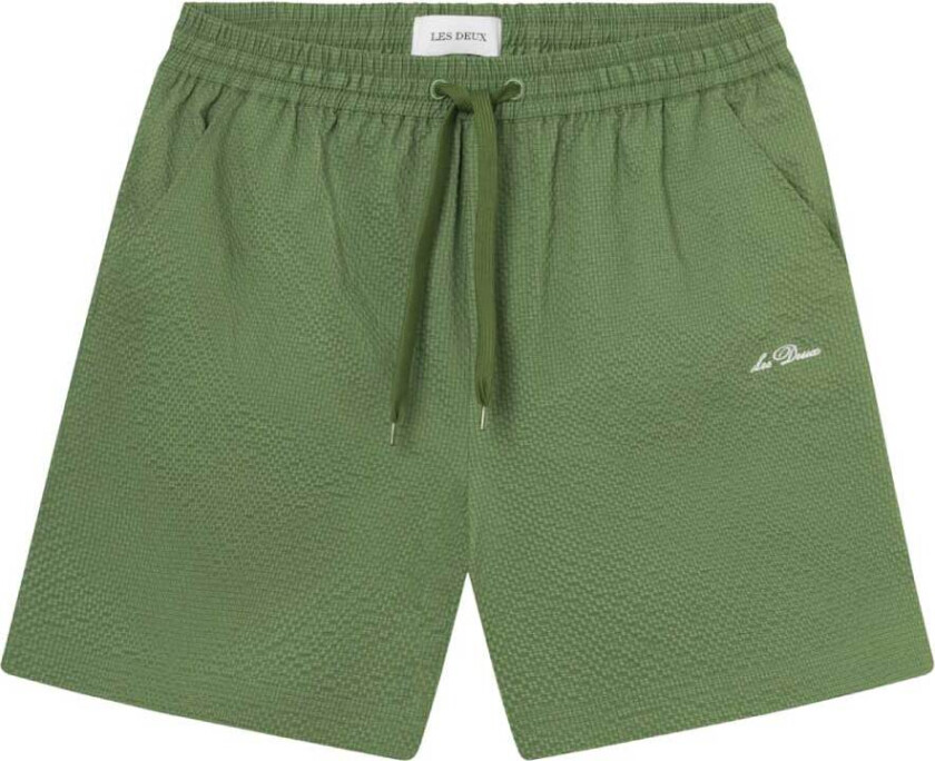 Stan Seersucker Badeshorts - Dark Ivy Green - S
