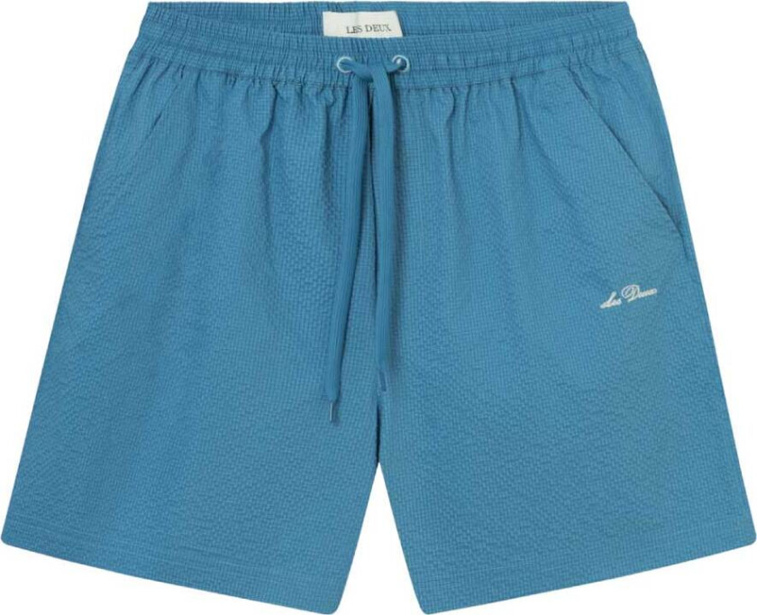 Stan Seersucker Badeshorts - Washed Denim Blue - M