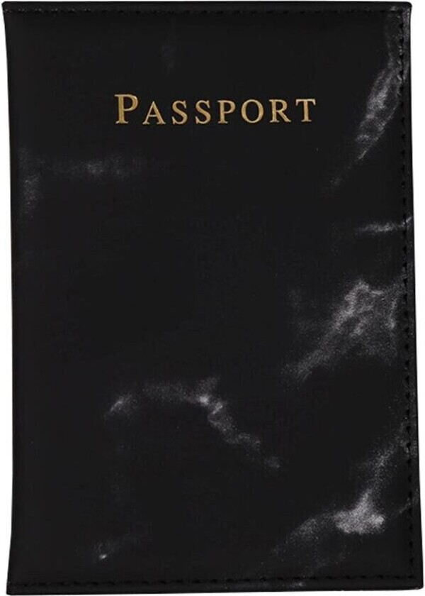 Passveske svart marmor skinn skinn gull