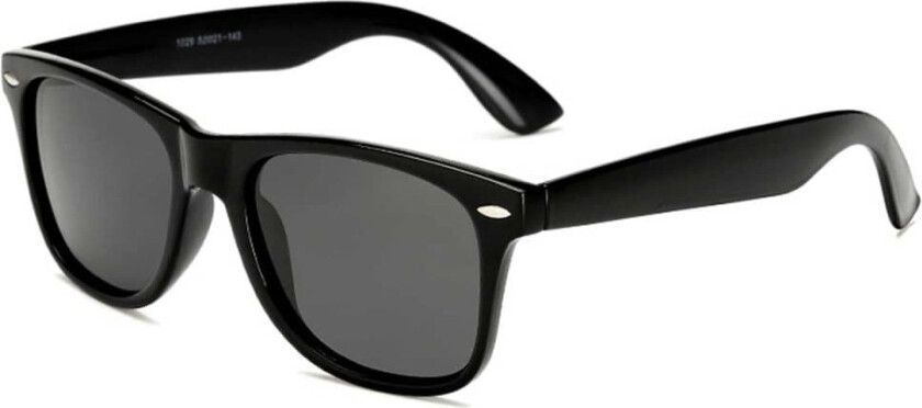 Retro wayfarer solbriller svart svart glass + senil ledning