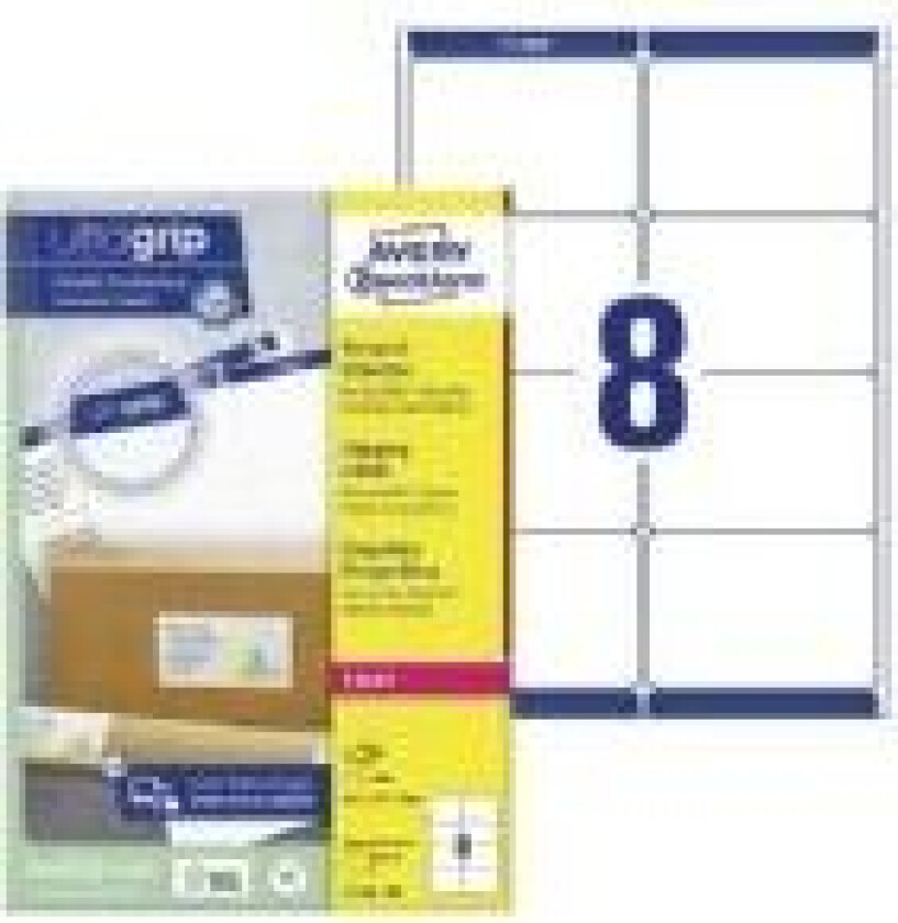 - Hvit - 99.1 x 67.7 mm 800 etikett(er) (100 ark x 8) adresselapper