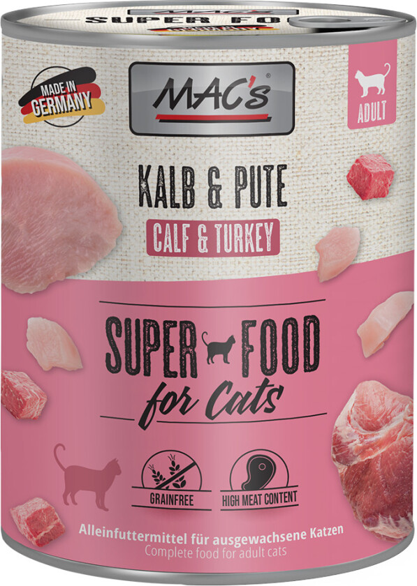 MAC´s Cat Kattefôr 6 x 800 g - Kalv & Kalkun