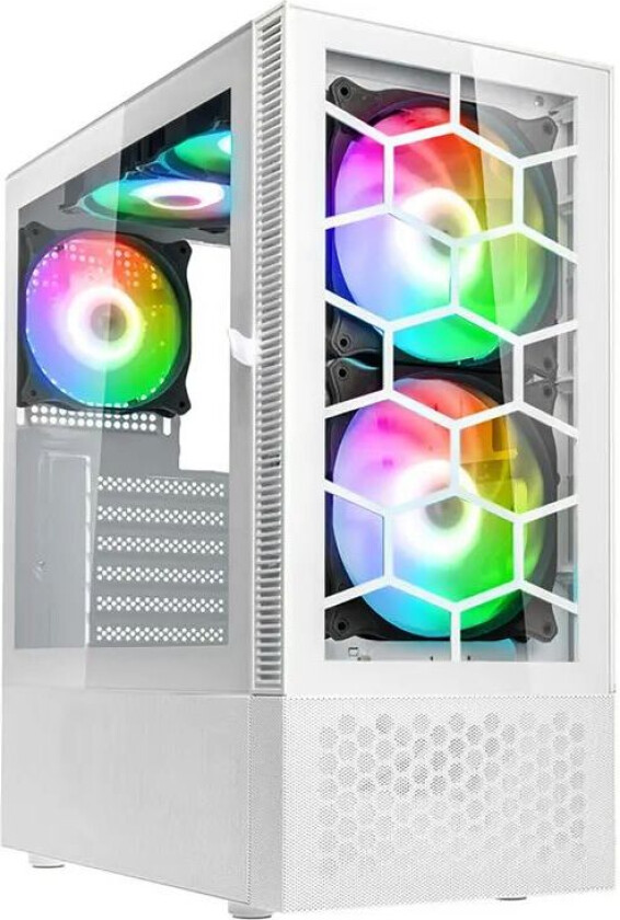 Observatory Mx Glass Argb Midi Tower Case White Hvit