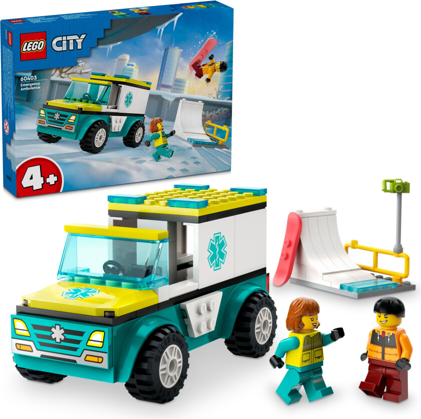 Lego City - Ambulanse Og Snøbrettkjører 60403