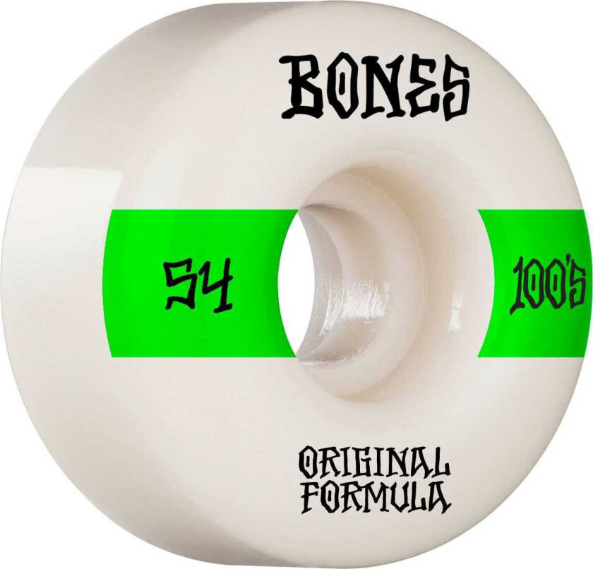 Bones Wheels OG Formula Skateboard Hjul 100 54 Mm V4 Wide 4pk Hvit