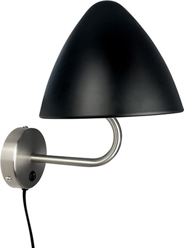 - Oulu Vegglampe Black/Brushed Steel