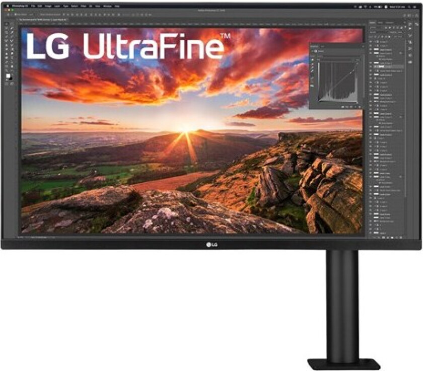 Ultrafine 32UN880-B - LED-skærm - 32 (31.5 til at se) - 3840 x 2160 4K @ 60 Hz - IPS - HDR10 - 350 cd/m² - 1000:1 - 5 ms - 2 x HDMI / DisplayPort / USB-C - Højtalere - Sort