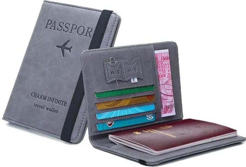 RFID-beskyttet reiselommebok-passholder