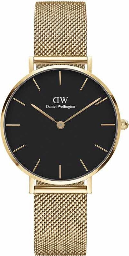 Classic Petite 32mm Evergold Black DW00100347 - Kvarts - Gull - Dameklokker - Meshlenke - Mineral