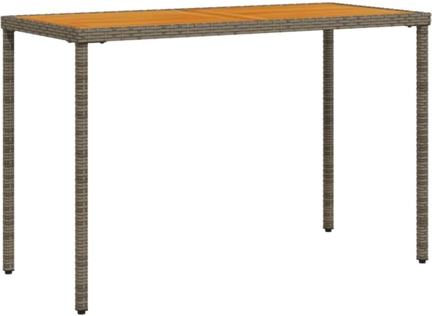 Hagebord med topp i akasietre grå 115x54x74 cm polyrotting