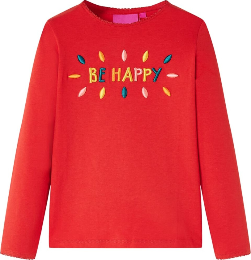 T-skjorte for barn med lange ermer rød 104