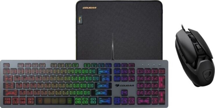 Cougar PS4 spillpakke. Tastatur, mus og musematte.