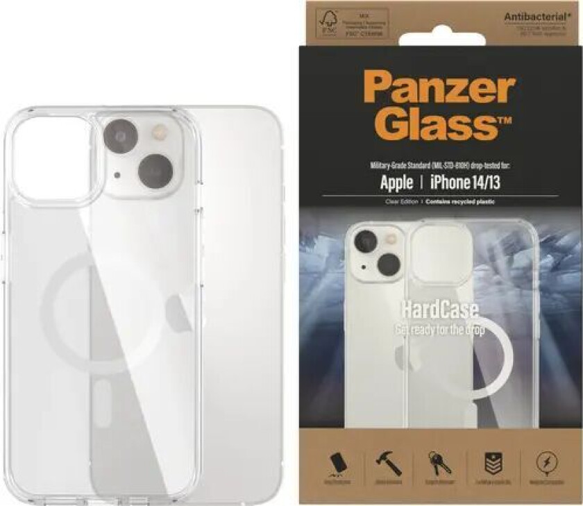 Panzerglass Hardcase Magsafe Iphone 13, Iphone 14 Gjennomsiktig