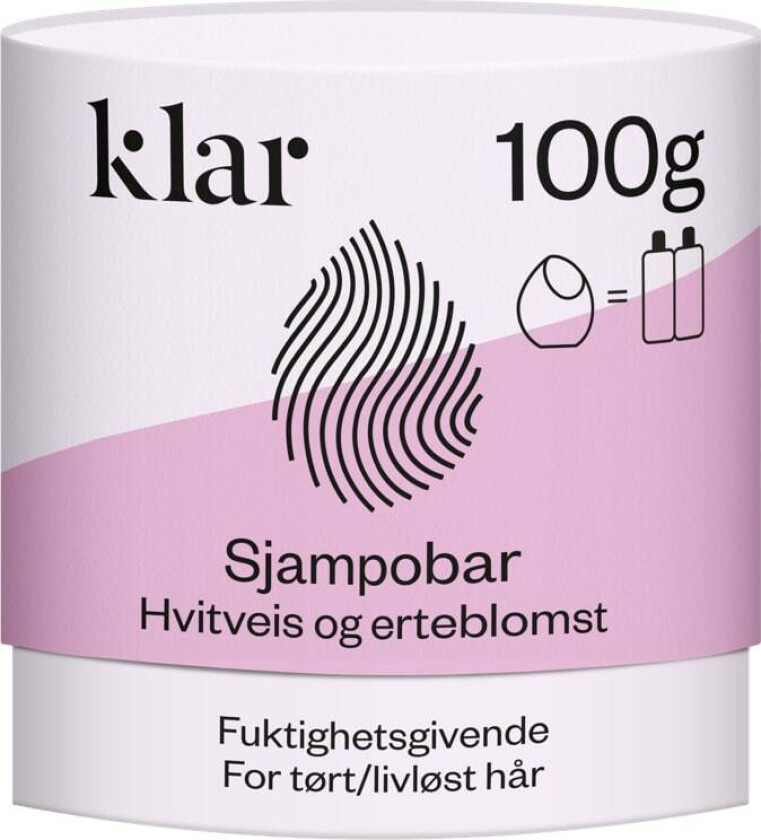 Klar Sjampobar Hvitveis & Erteblomst 100g