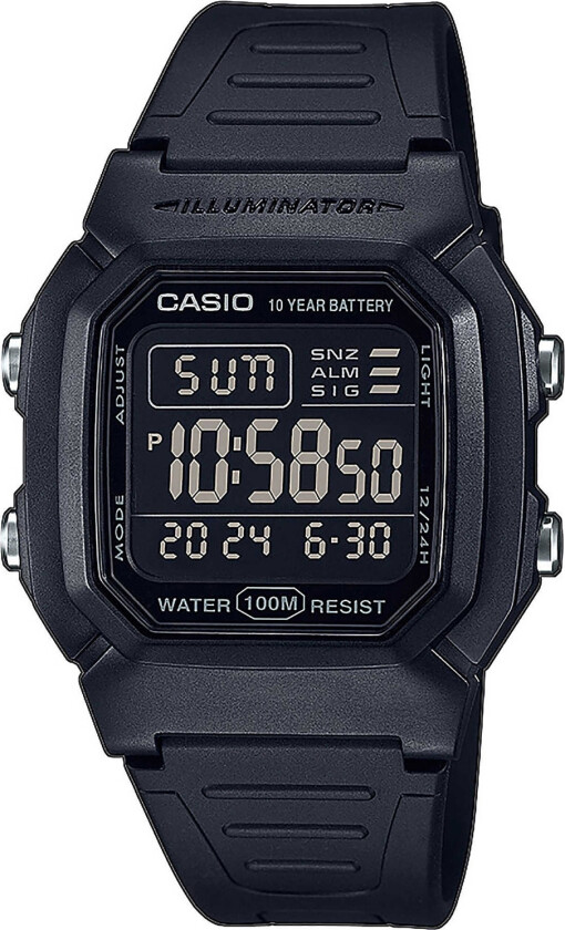 Classic W-800H-1BVES - Digital - Sort - Unisex - Resin - Akryl