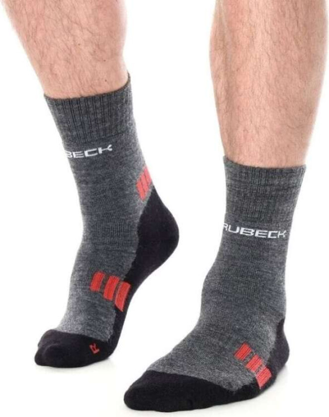 Brubeck Trekking Light-sokker for menn, grafittrøde, størrelse 45-47 (BTR002/M)