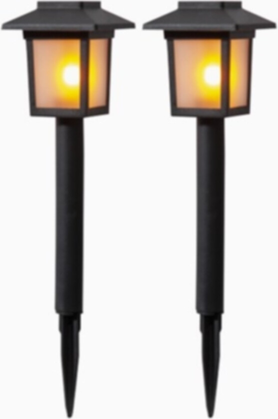 Solcelle-sokkellampe 2-p Flame Mini