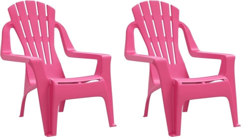 Hagestoler 2 stk for barn rosa 37x34x44 cm PP tre-utseende